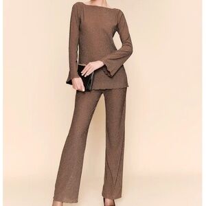 NWT. REFORMATION Kenny Knit pant/top set in natural